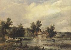 Alfred vickers A Mill on the Wye,Derbyshire  (mk37) china oil painting image